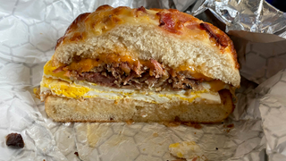 Einstein’s Texas Brisket Egg Sandwich is proudly, inauthentically from anywhere